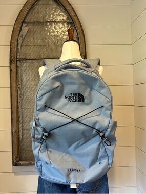 The North Face Jester Campus Backpack – Gray with Bungee Detail